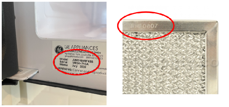 Finding product or appliance number